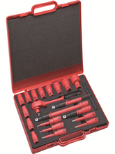 Set of 20 pieces VDE 1000V sockets "D1/2 + handles + Allen bits